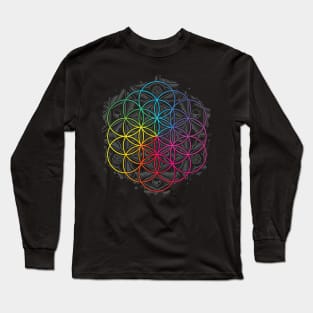 Sacred Geometry Flower of Life Mandala Color 2 Long Sleeve T-Shirt